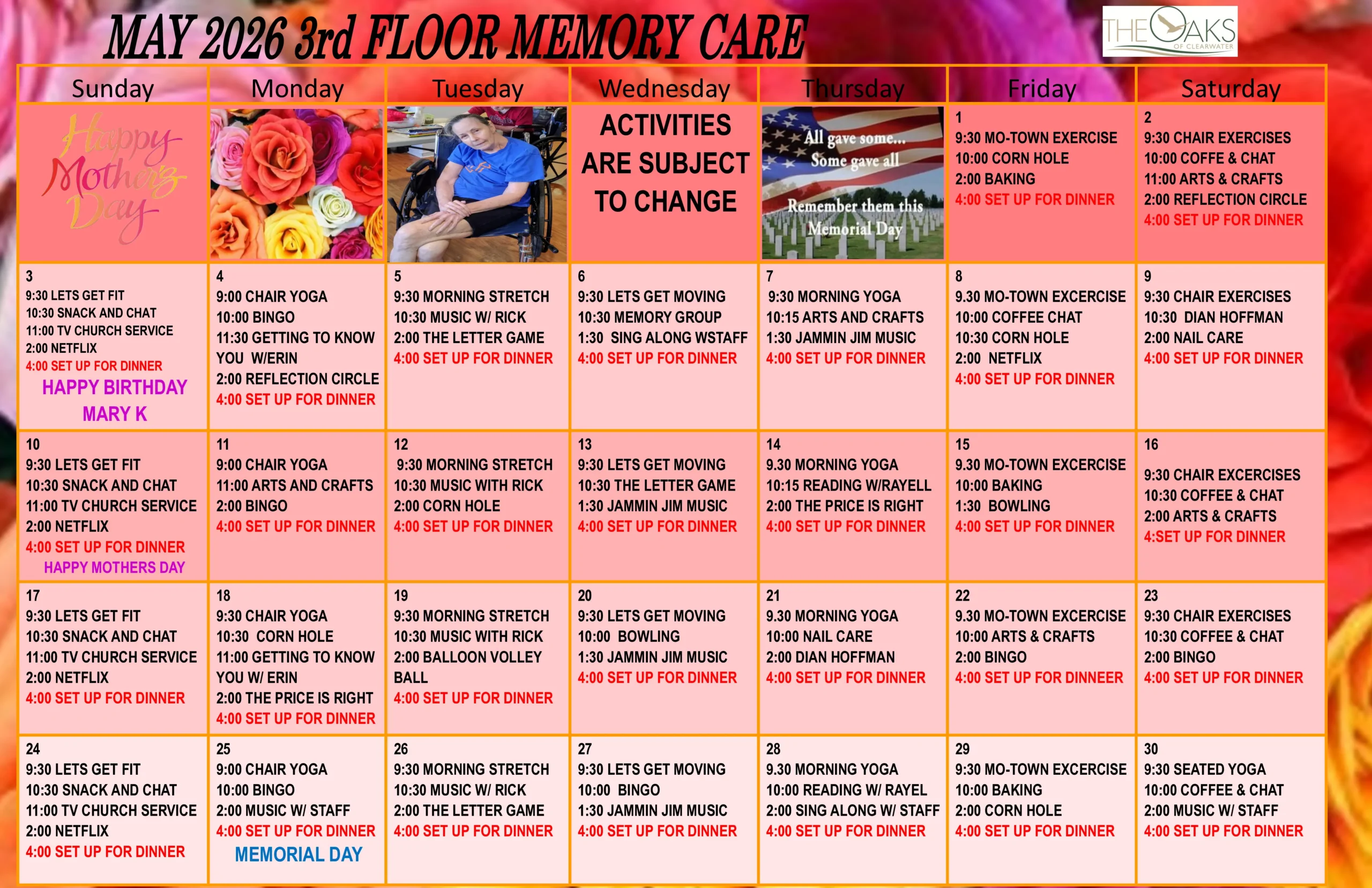 May 2026 Memory Calendar